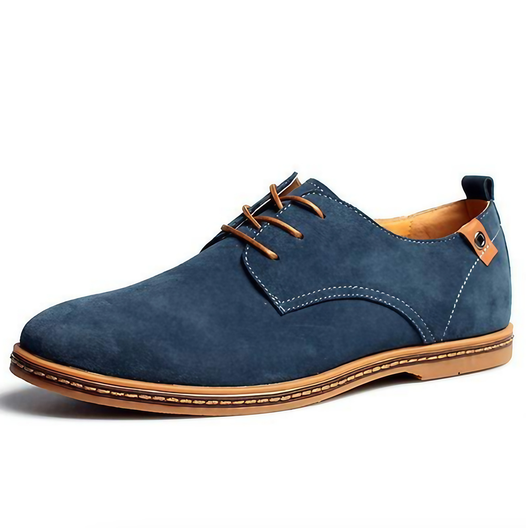 Mocassins homme à bout en amande, à enfiler, six coloris, bleu