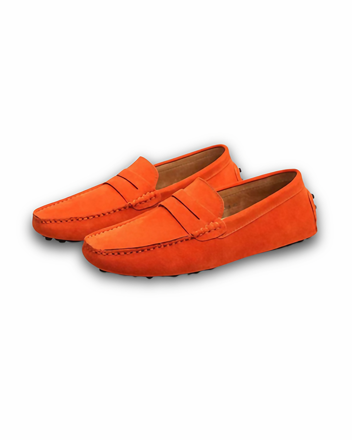 Mocassins homme classiques, semelle intérieure souple, orange