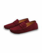 Mocassins homme classiques, semelle intérieure souple, rouge