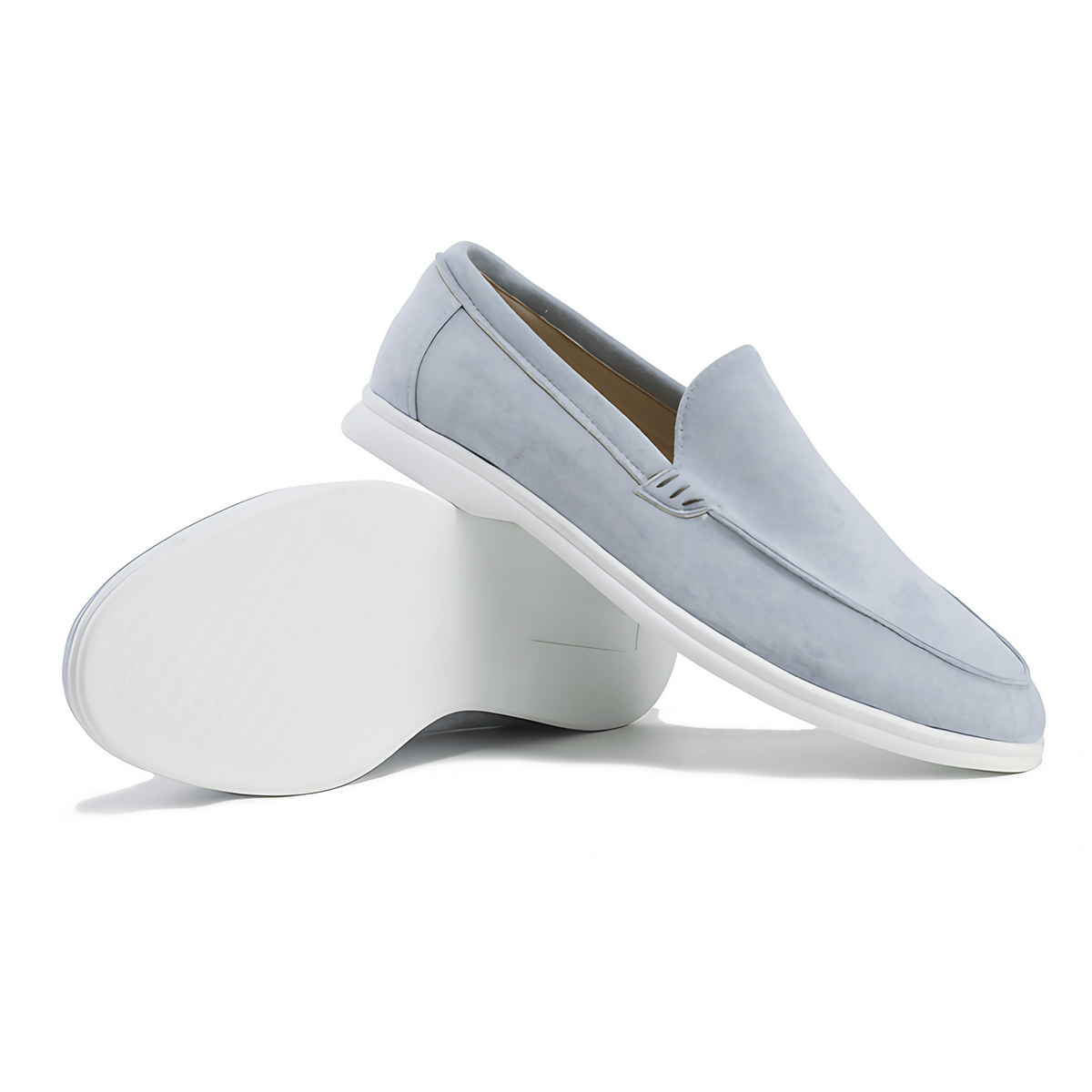 Mocassins homme légers, semelle intérieure rembourrée, neuf coloris, bleu clair