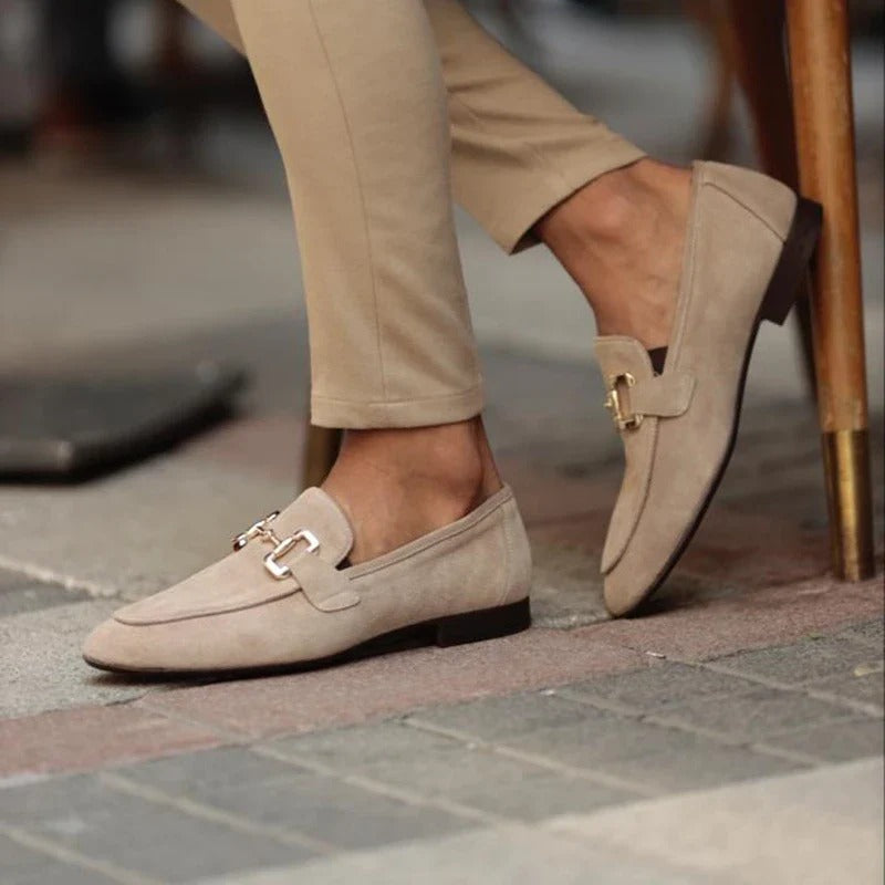 Mocassins homme semelle intérieure rembourrée, beige ou noir, beige