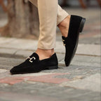 Mocassins homme semelle intérieure rembourrée, beige ou noir
