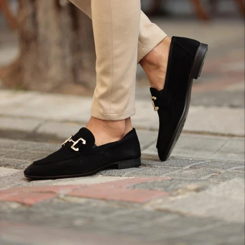 Mocassins homme semelle intérieure rembourrée, beige ou noir