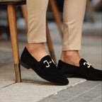 Mocassins homme semelle intérieure rembourrée, beige ou noir
