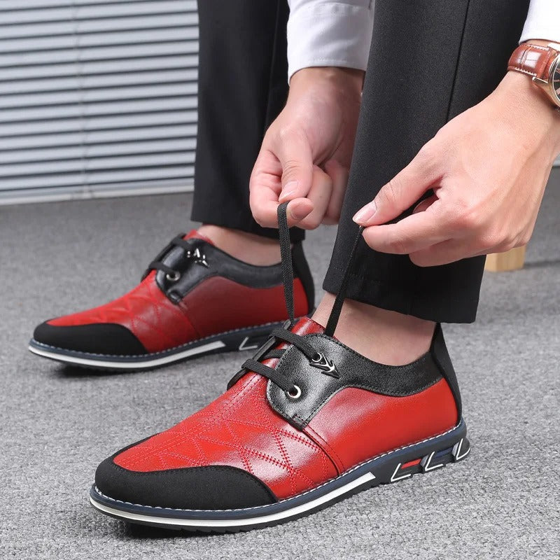 Mocassins homme en cuir, semelle caoutchouc, du 38 au 47