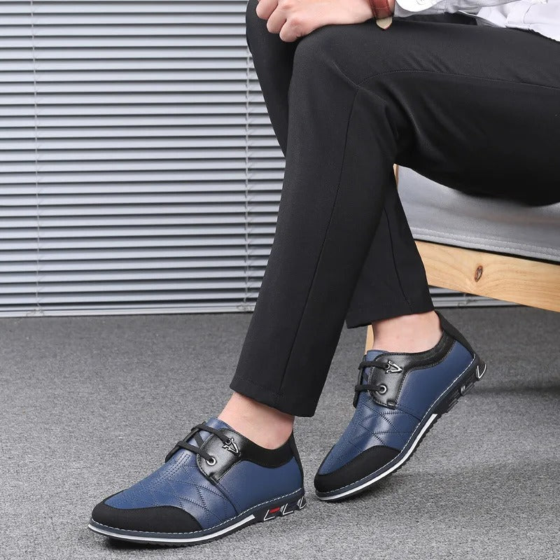 Mocassins homme en cuir, semelle caoutchouc, du 38 au 47