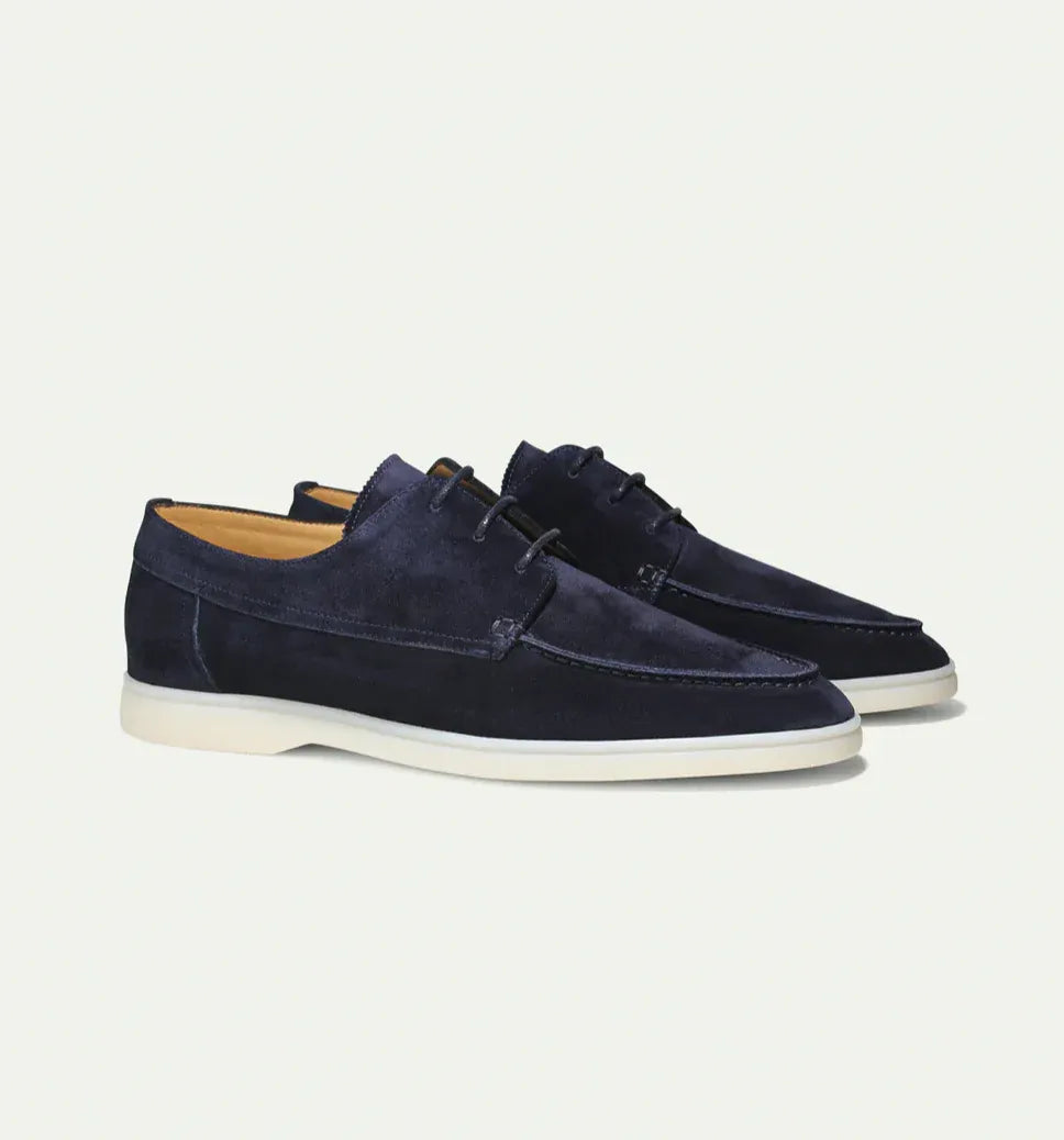 Chaussures homme à lacets style mocassin, noir ou beige