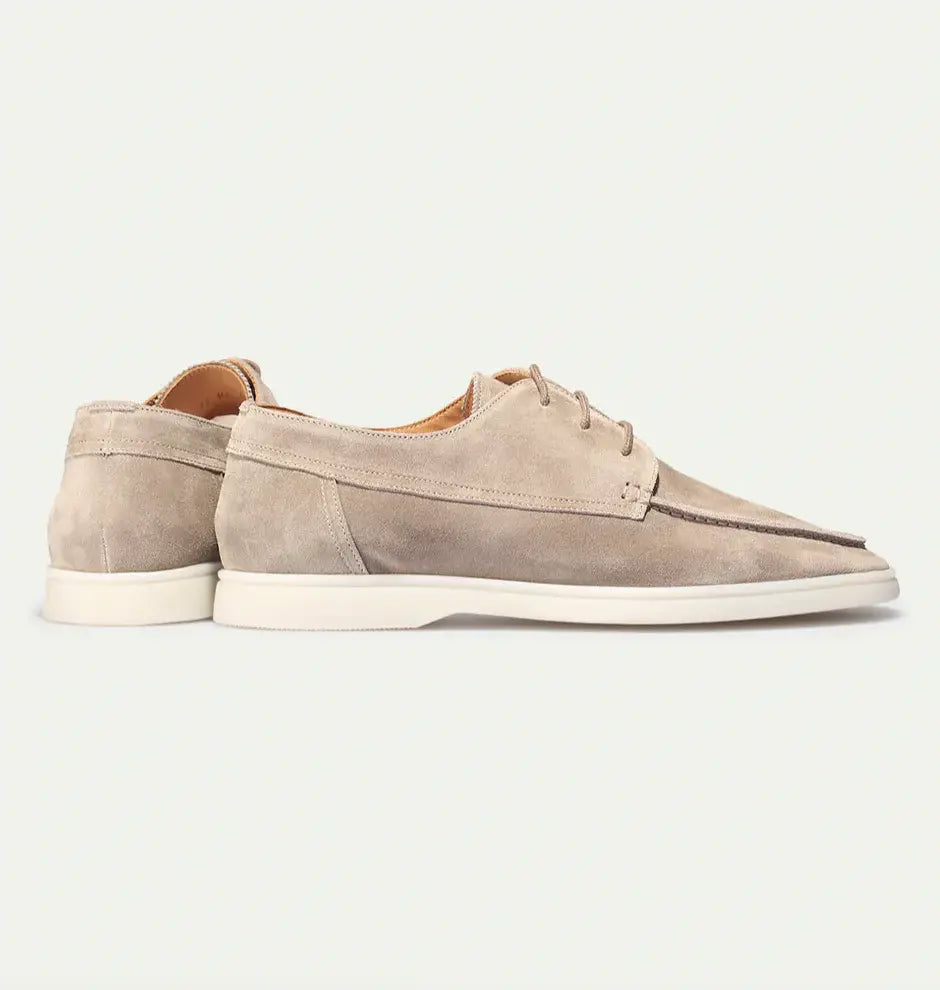 Chaussures homme à lacets style mocassin, noir ou beige
