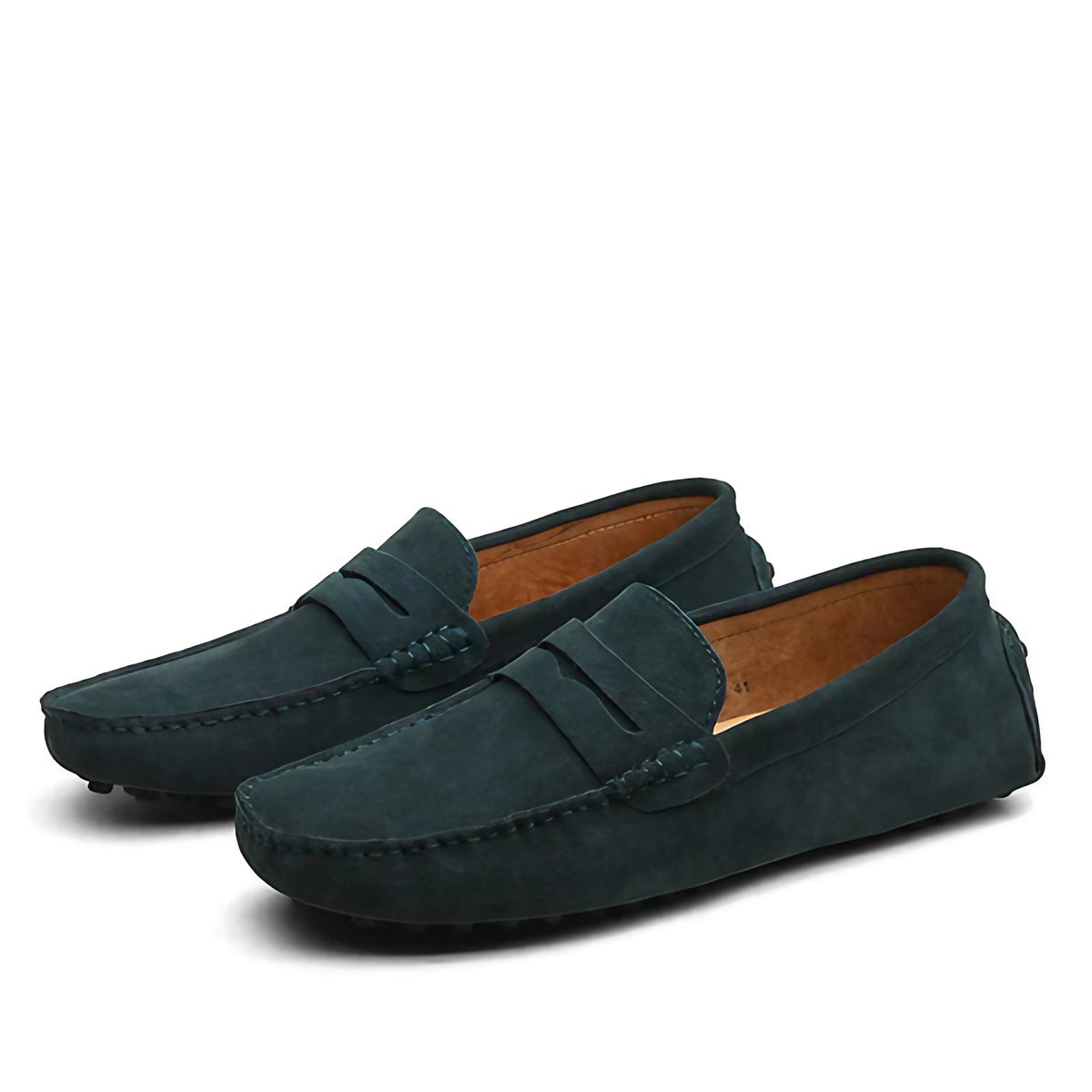 Mocassins homme style italien, semelle souple, du 38 au 47, vert foncé