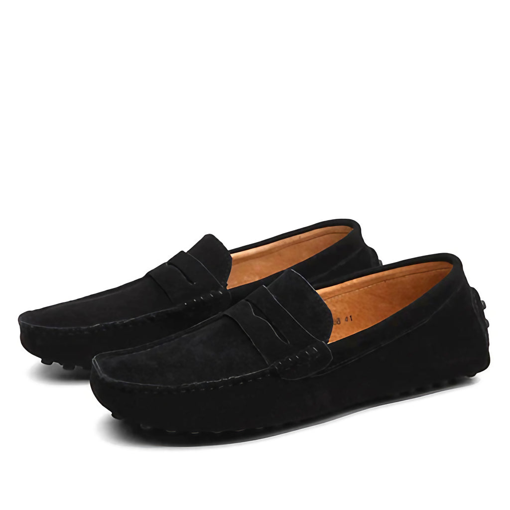 Mocassins homme style italien, semelle souple, du 38 au 47, noir