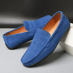 Mocassins homme à enfiler, semelle coussinée, du 38 au 50, bleu aqua
