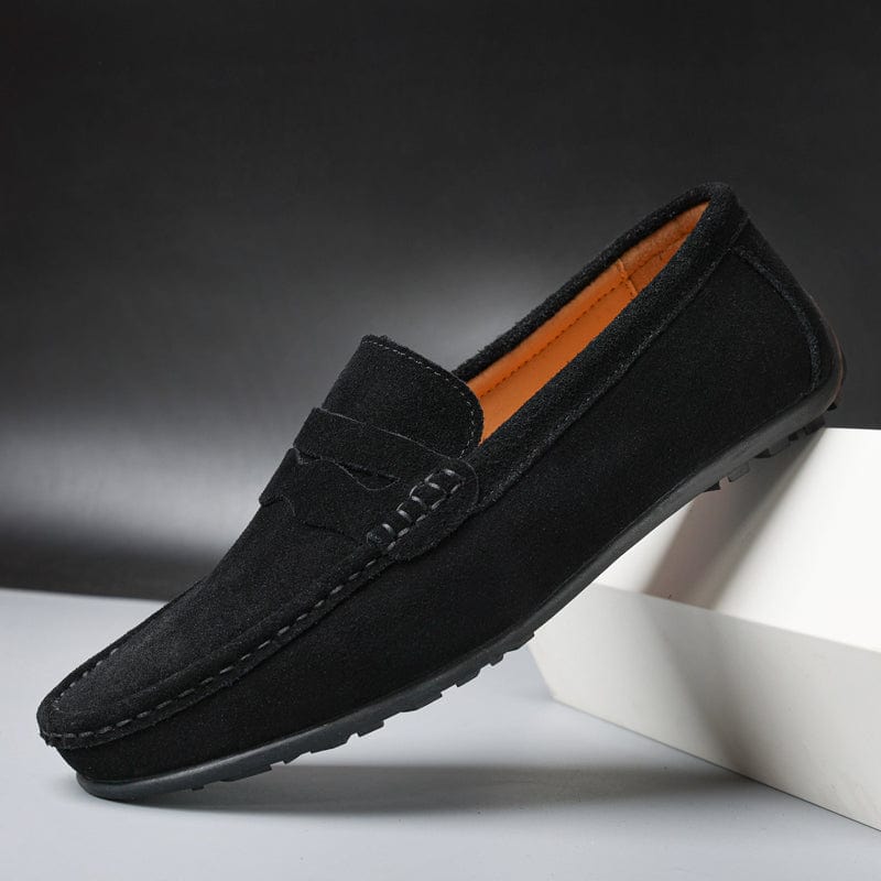Mocassins homme à enfiler, semelle coussinée, du 38 au 50, noir