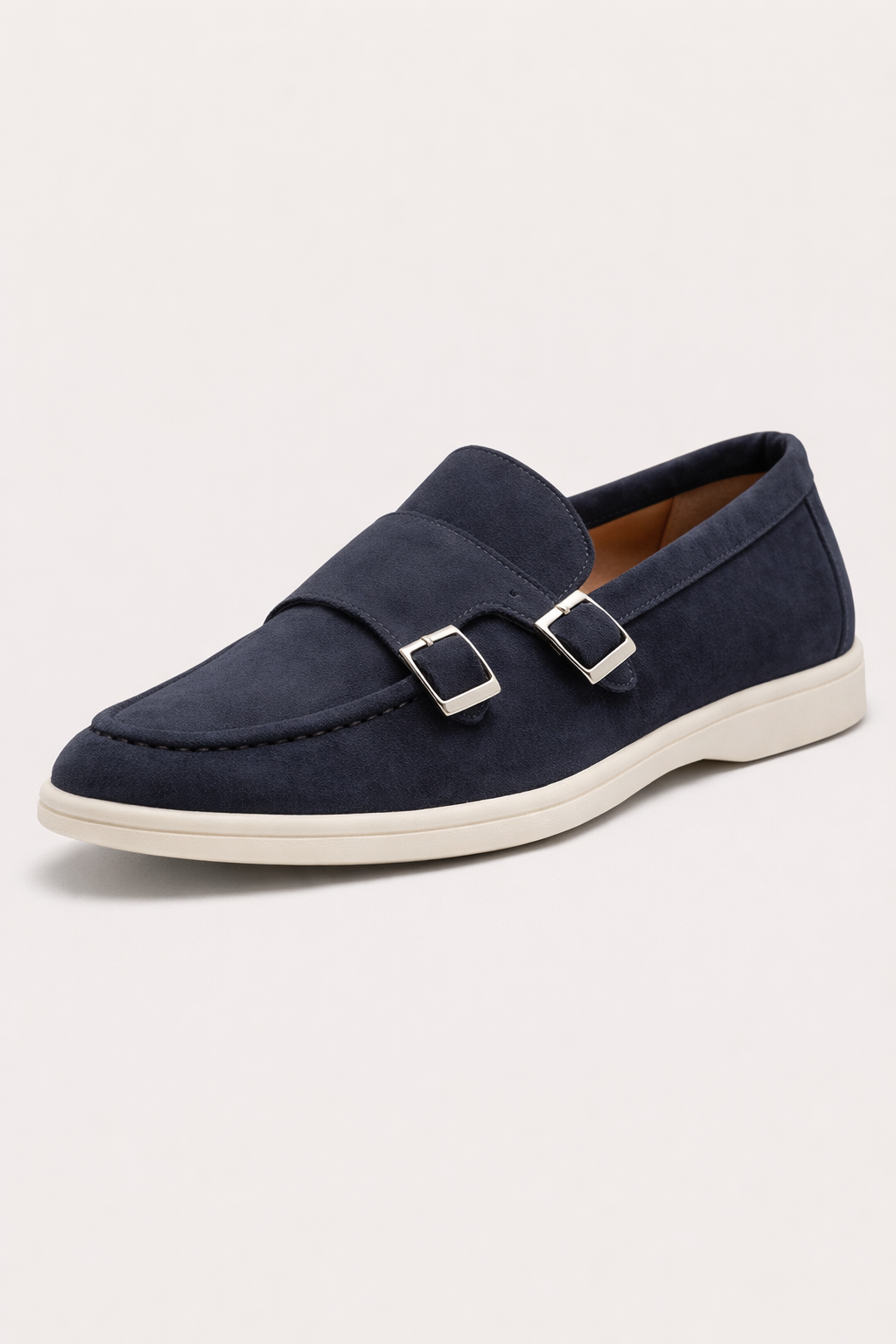 Mocassins homme à double boucle latérale, bout pointu