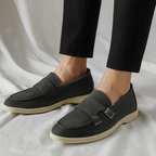 Mocassins homme à double boucle latérale, bout pointu