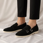 Mocassins homme à double boucle latérale, bout pointu