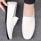 Mocassins homme à enfiler sans lacets, blanc ou noir, du 38 au 46