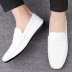 Mocassins homme à enfiler sans lacets, blanc ou noir, du 38 au 46