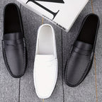 Mocassins homme à enfiler sans lacets, blanc ou noir, du 38 au 46