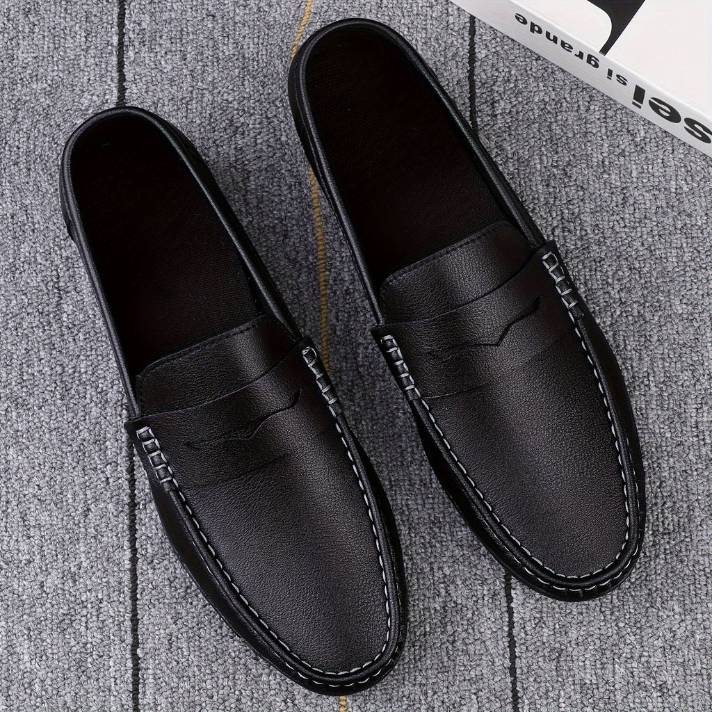 Mocassins homme à enfiler sans lacets, blanc ou noir, du 38 au 46