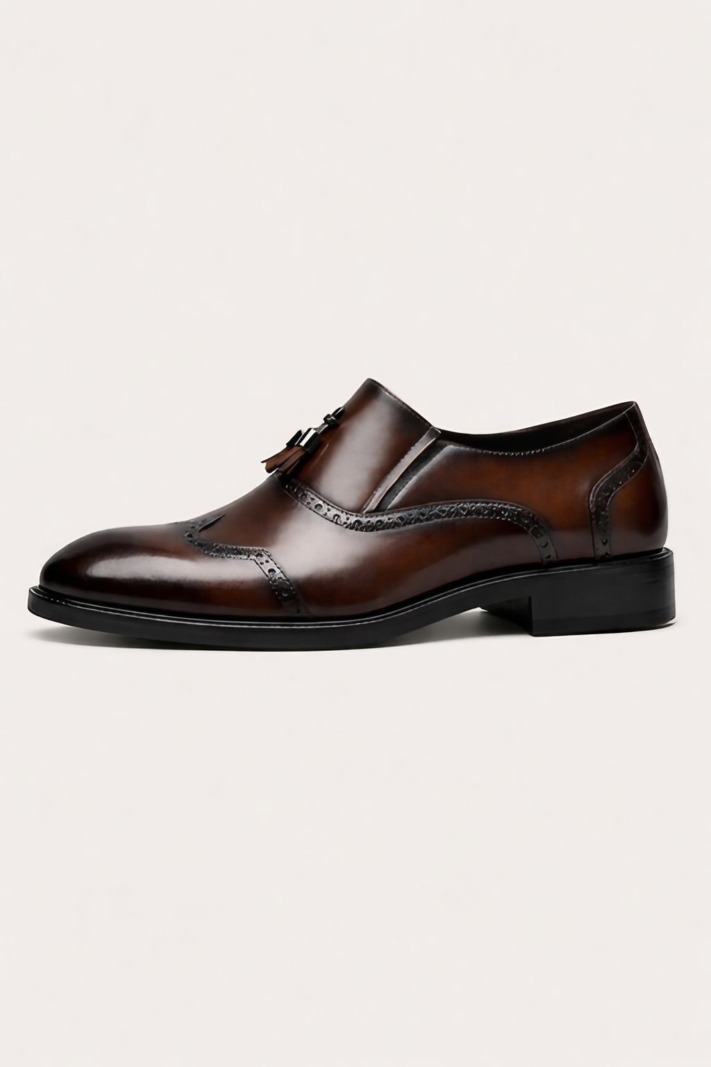 Mocassins homme à glands, sans lacets, coupe basse
