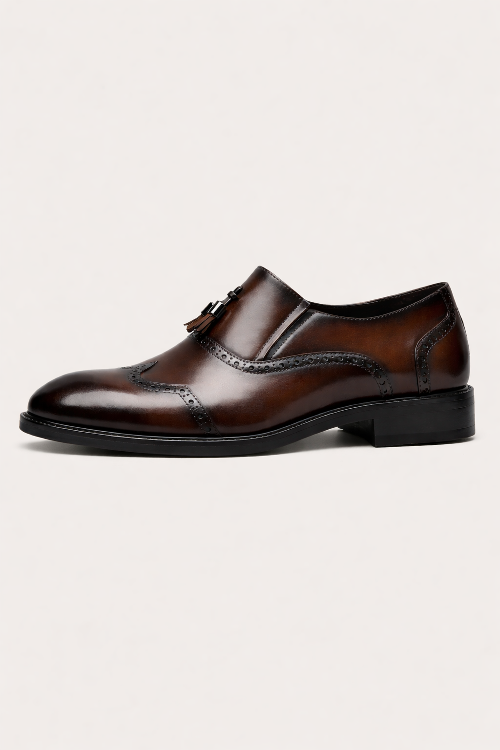 Mocassins homme à glands, sans lacets, coupe basse