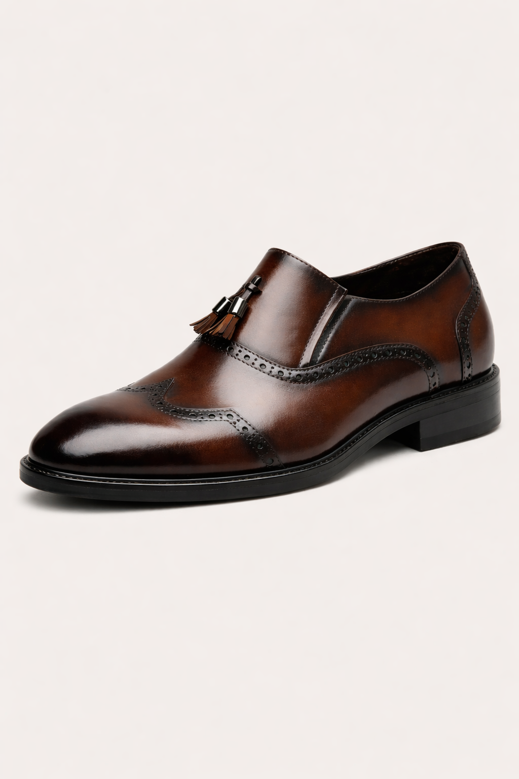Mocassins homme à glands, sans lacets, coupe basse