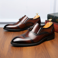 Mocassins homme à glands, sans lacets, coupe basse, marron