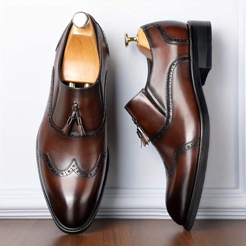 Mocassins homme à glands, sans lacets, coupe basse