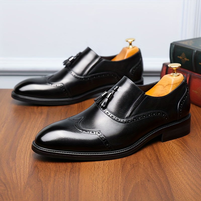 Mocassins homme à glands, sans lacets, coupe basse, noir