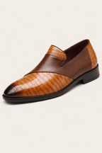 Mocassins homme habillés, finition lisse et gaufrée, sans lacets