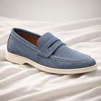 Mocassins homme sans lacets à bride, coupe basse, trois coloris, bleu