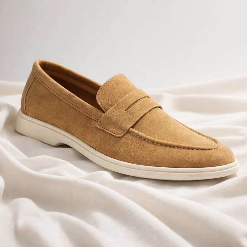 Mocassins homme sans lacets à bride, coupe basse, trois coloris, kaki