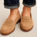 Mocassins femme à talon bas et bride penny, du 36 au 42, kaki