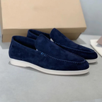 Mocassins homme à enfiler, coutures apparentes, neuf coloris, bleu marine