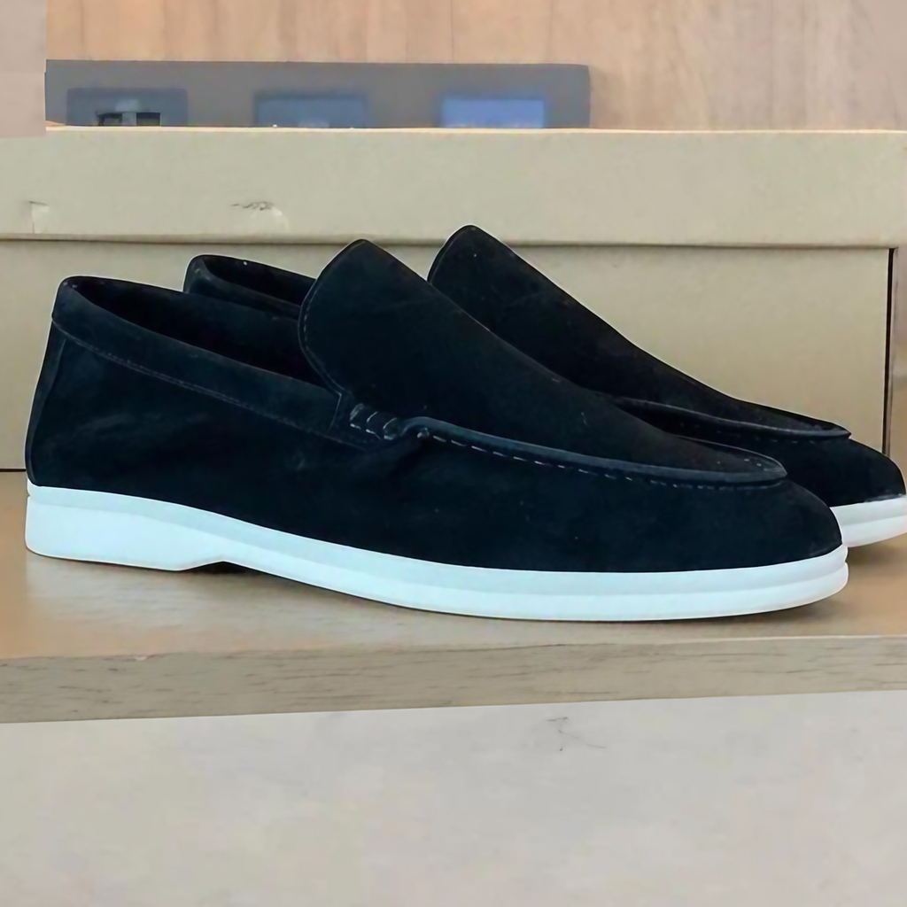 Mocassins homme à enfiler, coutures apparentes, neuf coloris, noir