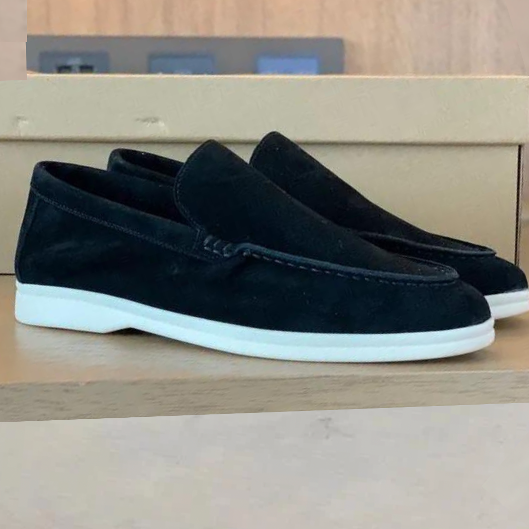 Mocassins homme à enfiler, coutures apparentes, neuf coloris, noir