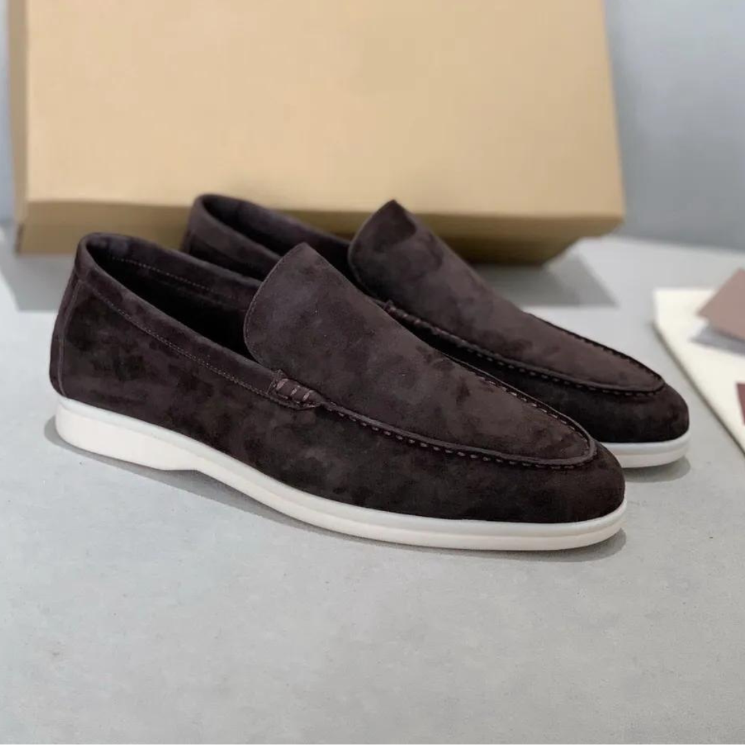 Mocassins homme à enfiler, coutures apparentes, neuf coloris, chocolat