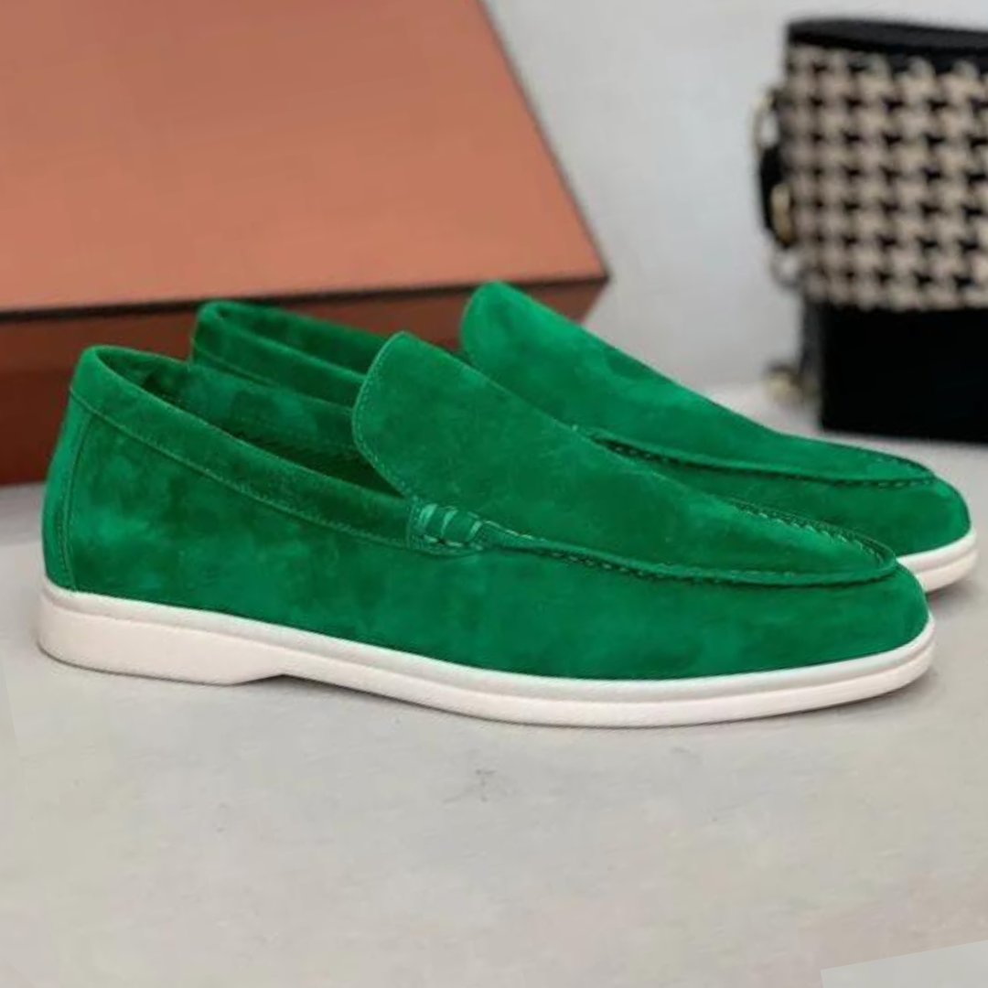 Mocassins homme à enfiler, coutures apparentes, neuf coloris, vert