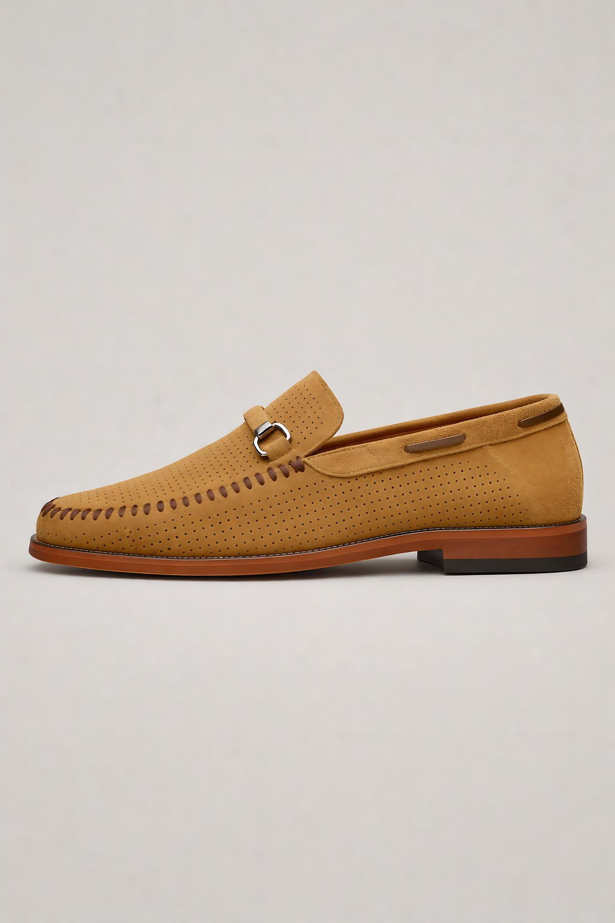 Mocassins homme à boucle métallique, coupe basse, trois coloris