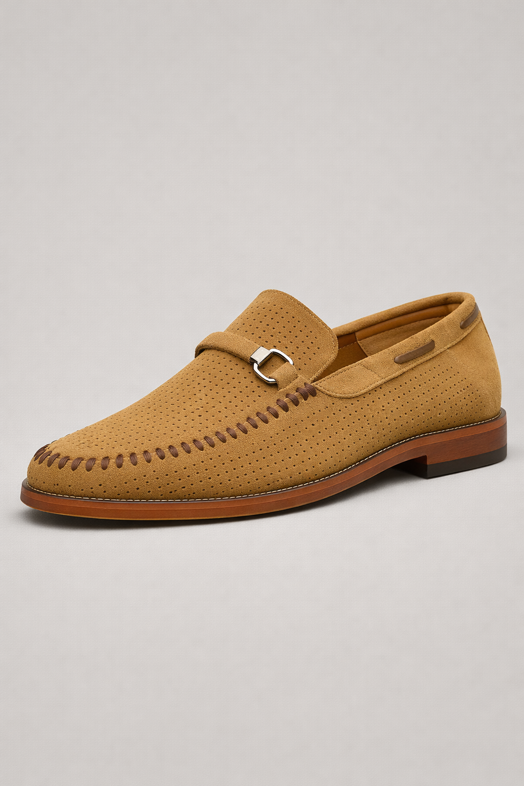 Mocassins homme à boucle métallique, coupe basse, trois coloris