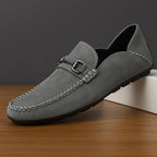 Mocassins homme à enfiler, ornement métallique, du 38 au 42, gris