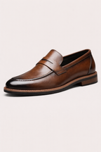 Mocassins homme classiques à bride décorative, marron ou noir