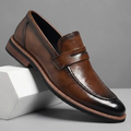 Mocassins homme classiques à bride décorative, marron ou noir, marron