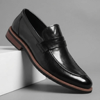Mocassins homme classiques à bride décorative, marron ou noir, noir