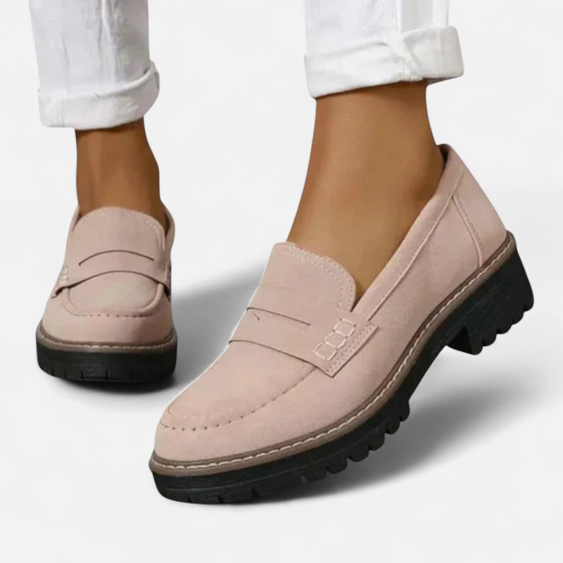 Mocassins orthopédiques femme à enfiler, semelle antidérapante, kaki