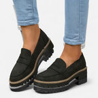Mocassins orthopédiques femme à enfiler, semelle antidérapante, noir