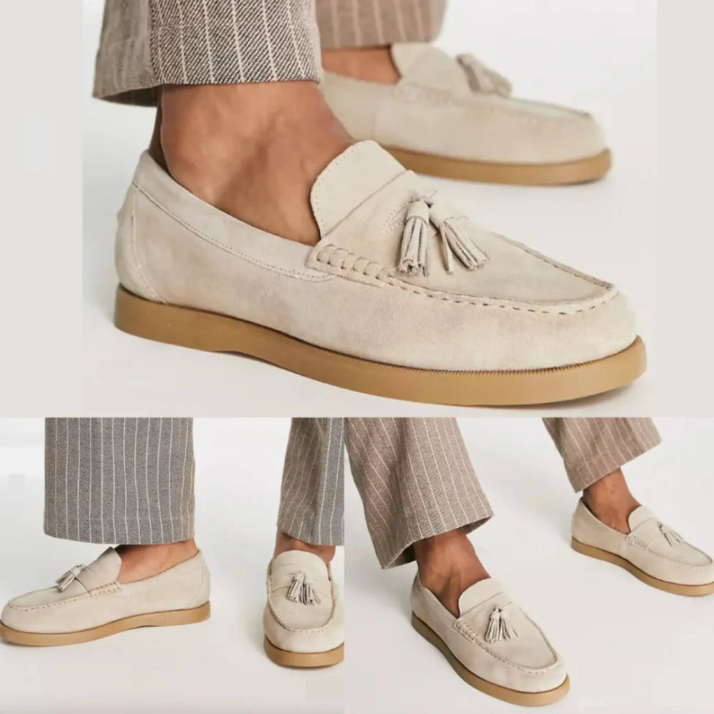 Mocassins orthopédiques homme sans lacets, beige, du 38 au 48