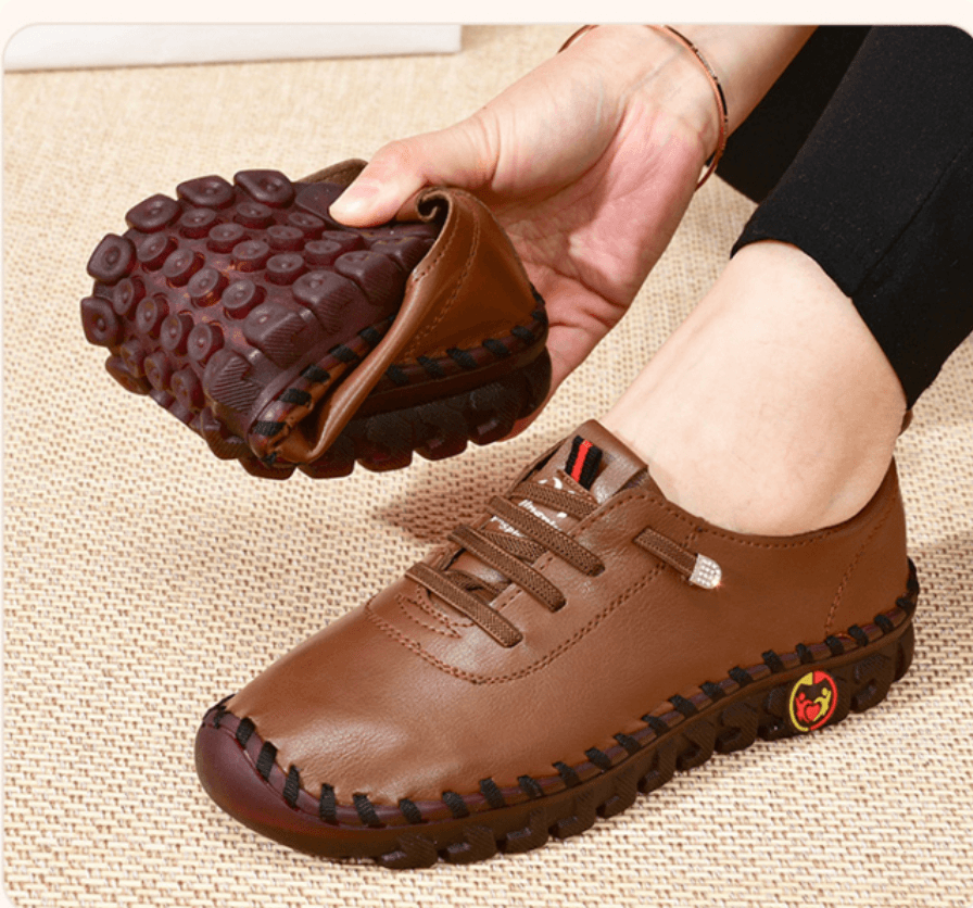 Mocassins orthopédiques femme à semelle antidérapante, six coloris, marron