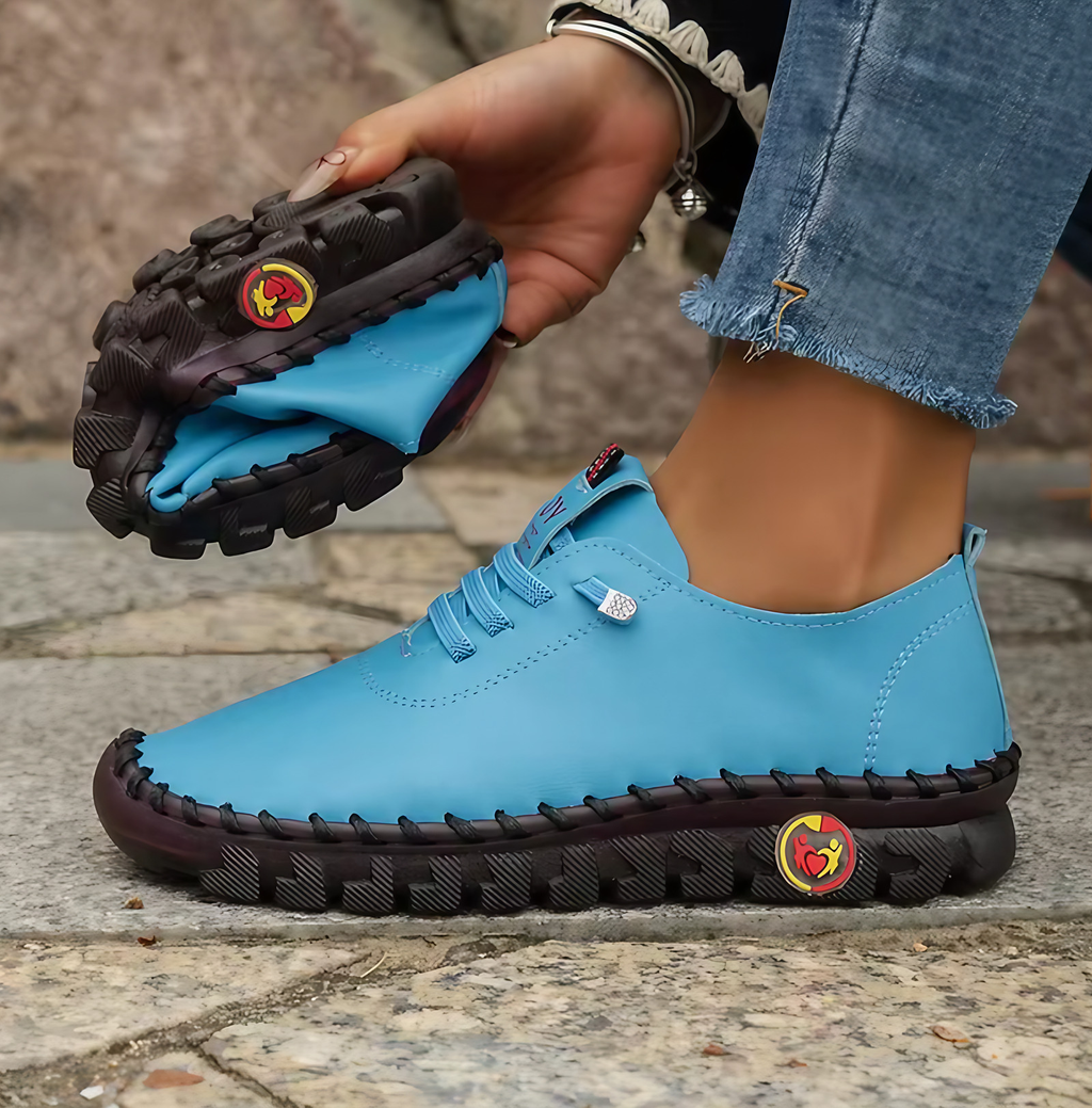 Mocassins orthopédiques femme à semelle antidérapante, six coloris, bleu