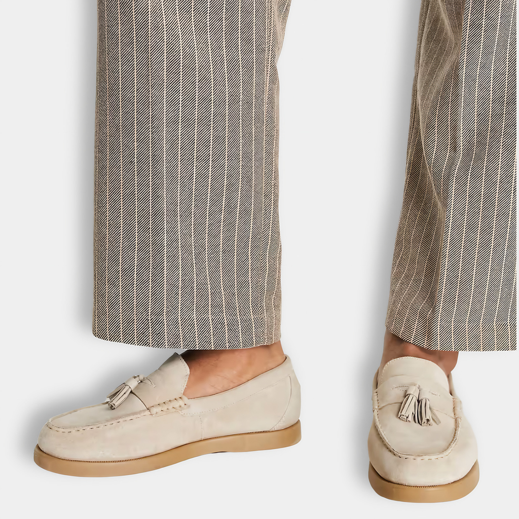 Mocassins homme à pampilles, coloris kaki, du 38 au 45, kaki